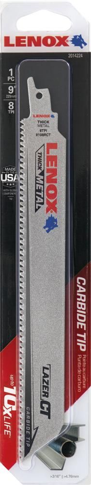Säbelsägeblatt 229x25x1,3mm 8Zähne Pack a 1 Stück LENOX