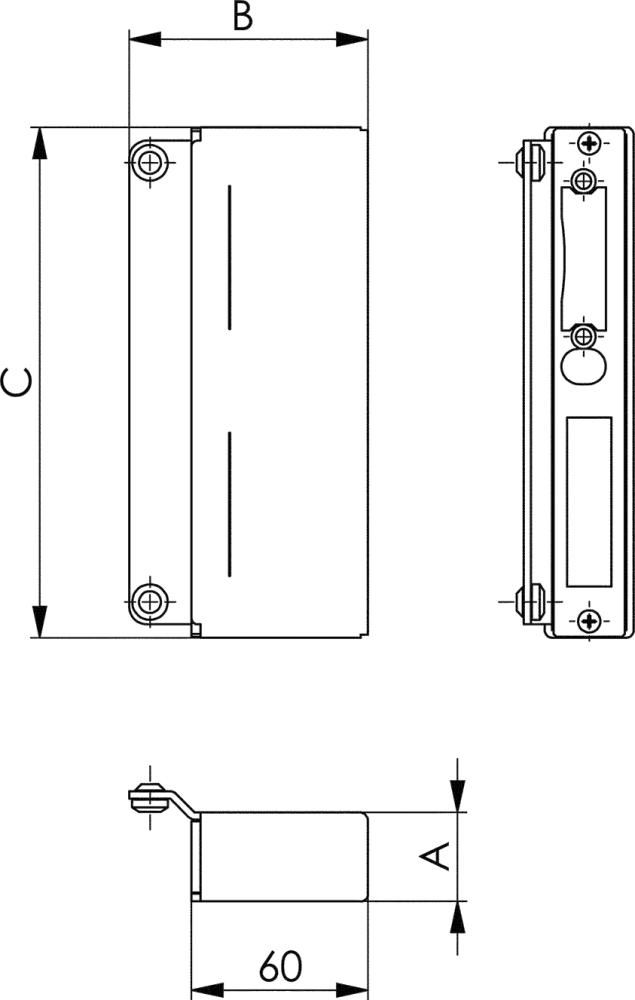 Gegenkasten 146ET-30 zum Anschweißen, blank