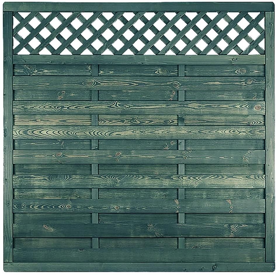 BARTEK-Serie grau lasiert180 x 180 cm Rahmen 40/65 mm, Lamellen 8 x 95 mm