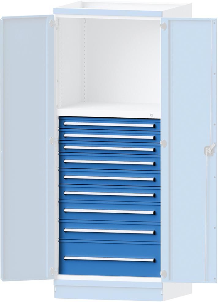 Anke Schublade B600xT600mm FH60mm RAL 5010 Traglast 100kg