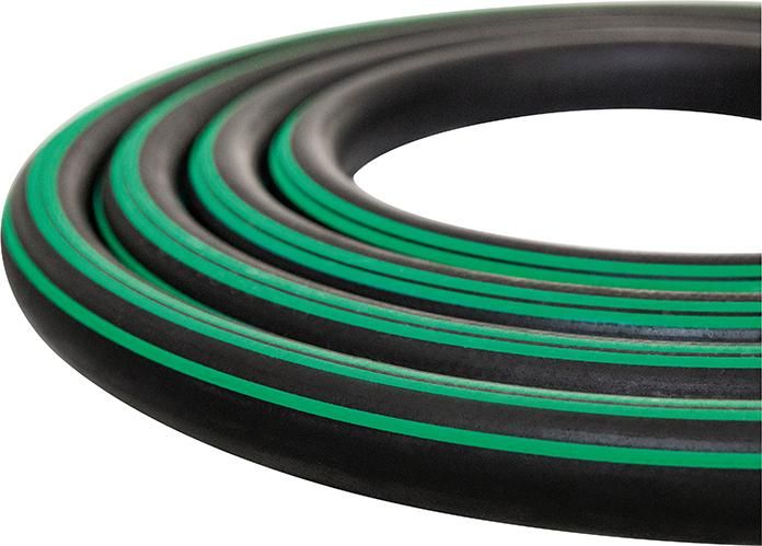 Vielzweckpremiumschlauch Supreme, 13x4,0mm schwarz 3 grüne Streifen 20bar, 50m Semperit