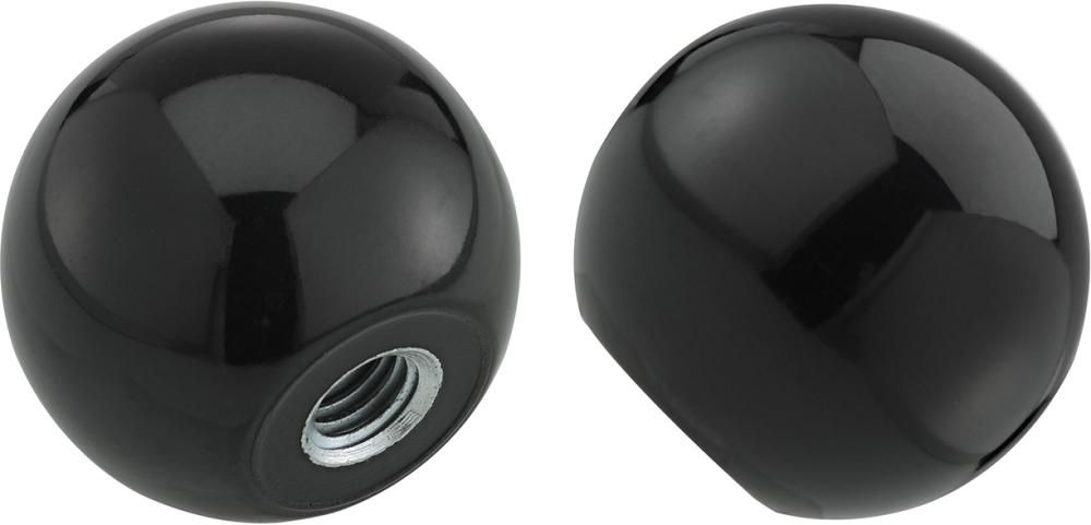 Kugelknopf DIN319 Duroplast, Form E, 32mm, M 8, Inhalt: 5 Stück FORTIS
