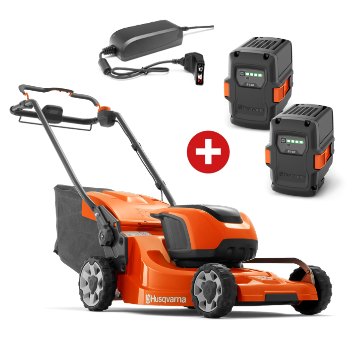 Husqvarna Akku-Rasenmäher LC347iVX AKTIONSSET + 2x B140/QC80