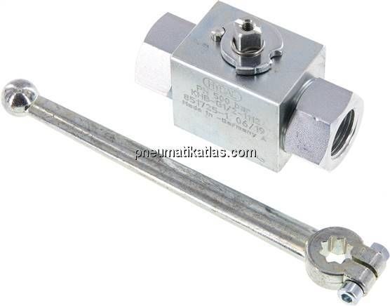 Hochdruck-Kugelhahn, Stahl, G 1/2", 0 bis 500bar
