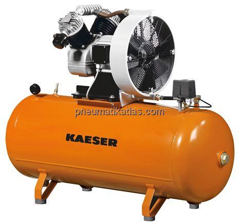 EUROCOMP-Kolbenkompressor 1.500l/min, 10bar, 7,5kW, liegender Behälter