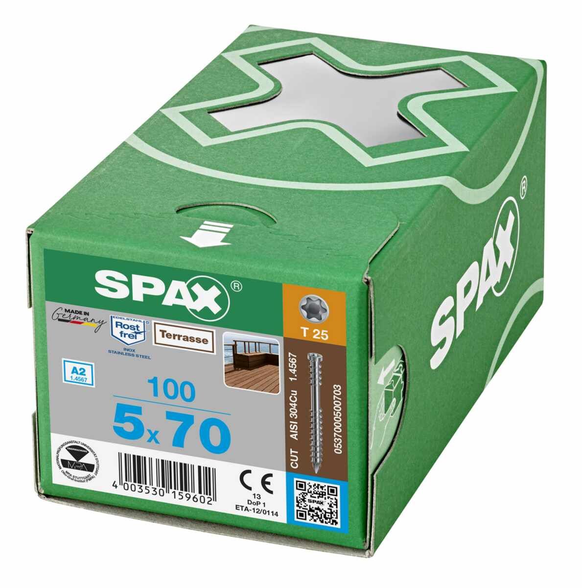 Spax -D- Fl/V2A 5,0X70 Cut-Spitze