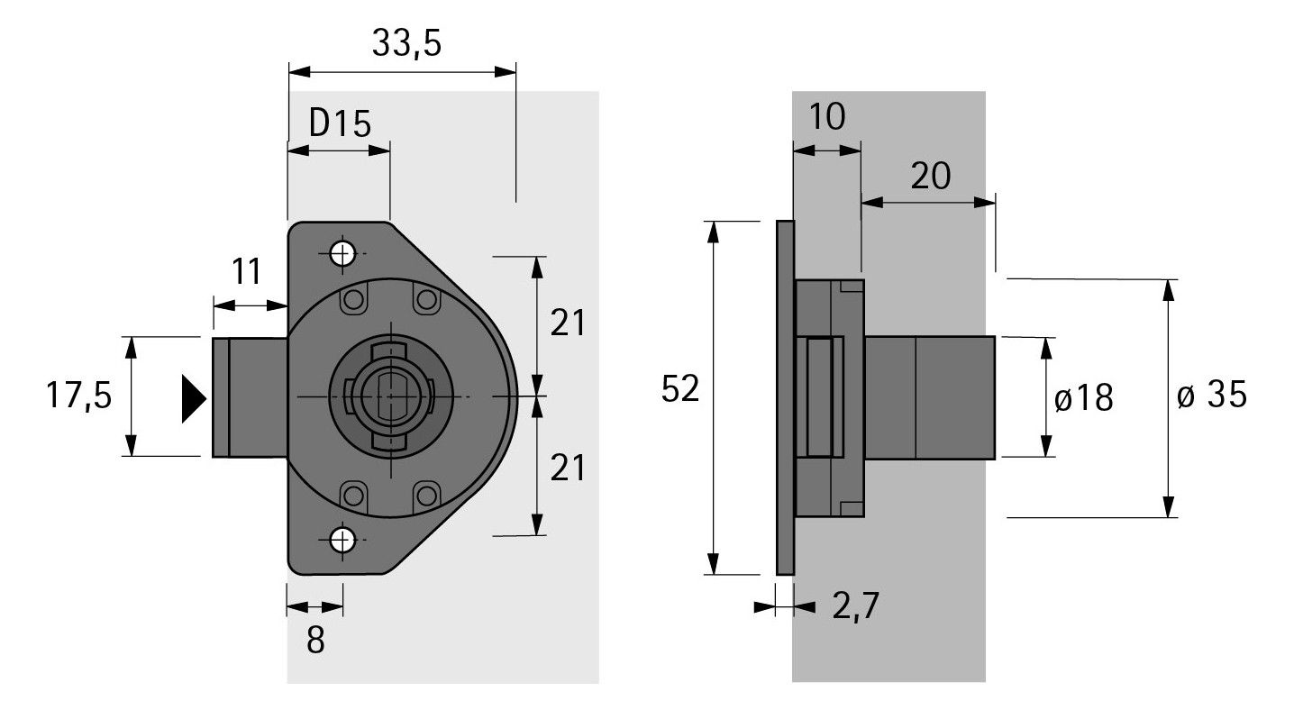 HETTICH Zylinderrolljalousieschloss Z23