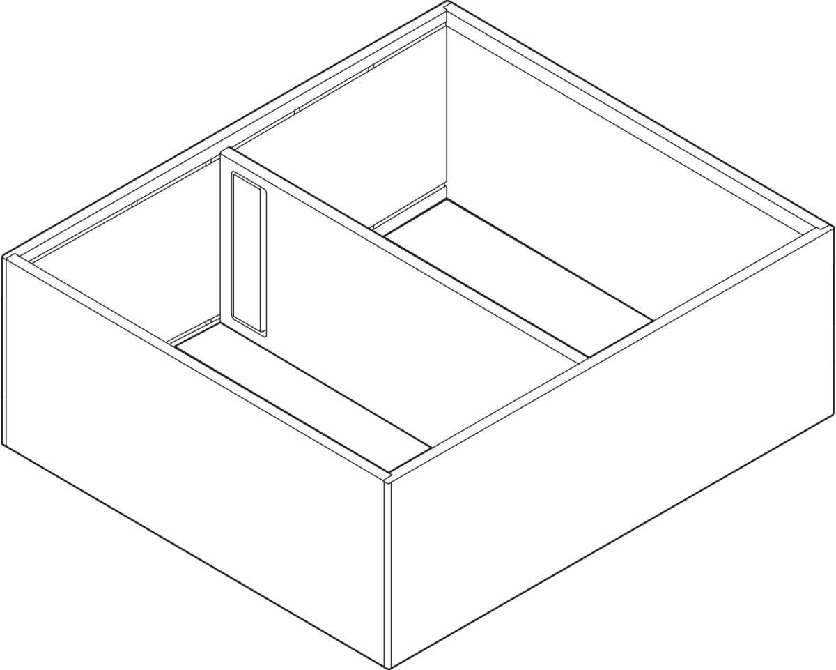 AMBIA-LINE Rahmen, für LEGRABOX/MERIVOBOX Frontauszug, Stahl, ab NL=300 mm, Breite=242 mm, seidenweiß matt