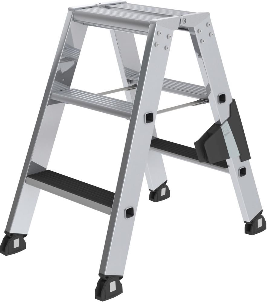 Alu-Stehleiter 2x3 Stufen clip-step Gesamthöhe 0,67 m Arbeitshöhe bis 2,20 m