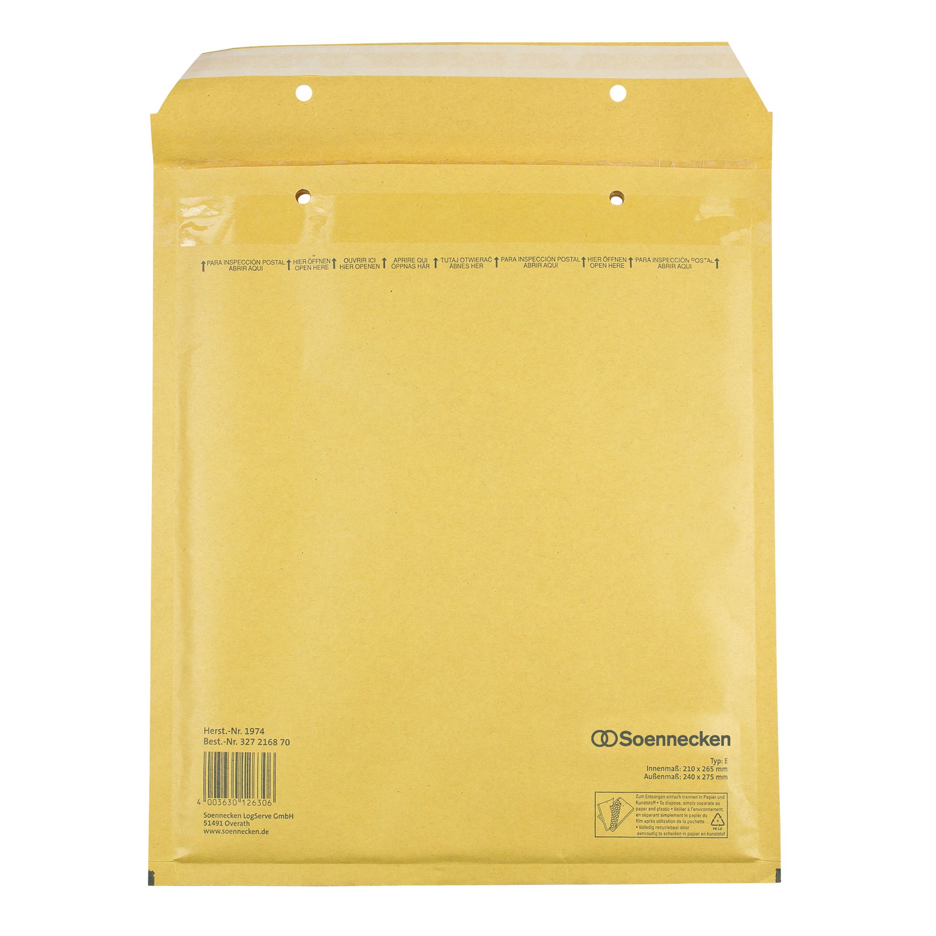 Luftpolstertasche E/2 210x265mm hk br 100St