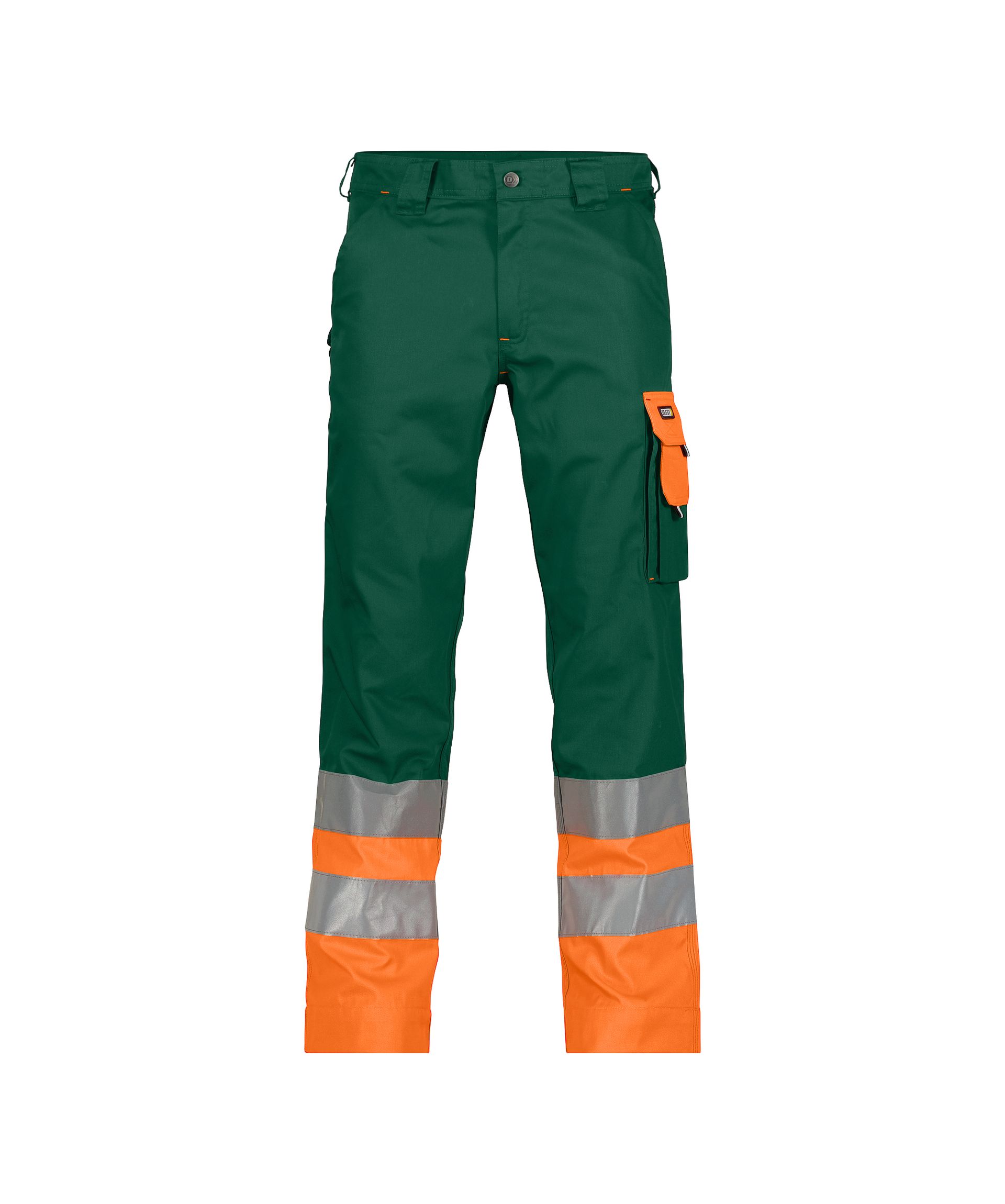 DASSY® Omaha - Warnschutzhose - flaschengrün/neonorange, Gr. 50 - kurze Beinlänge