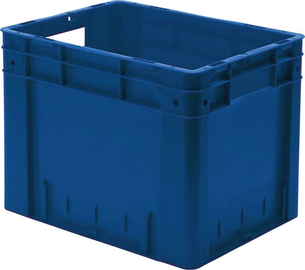 Transport-Stapelkasten B400xT320xH320 mm blau Auflast 600kg mit Griffloch