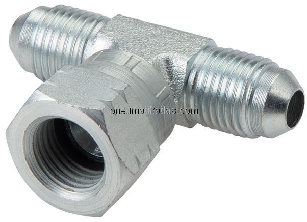 T-Verschraubung,UNF 7/16"-20 (JIC), Stahl verzinkt