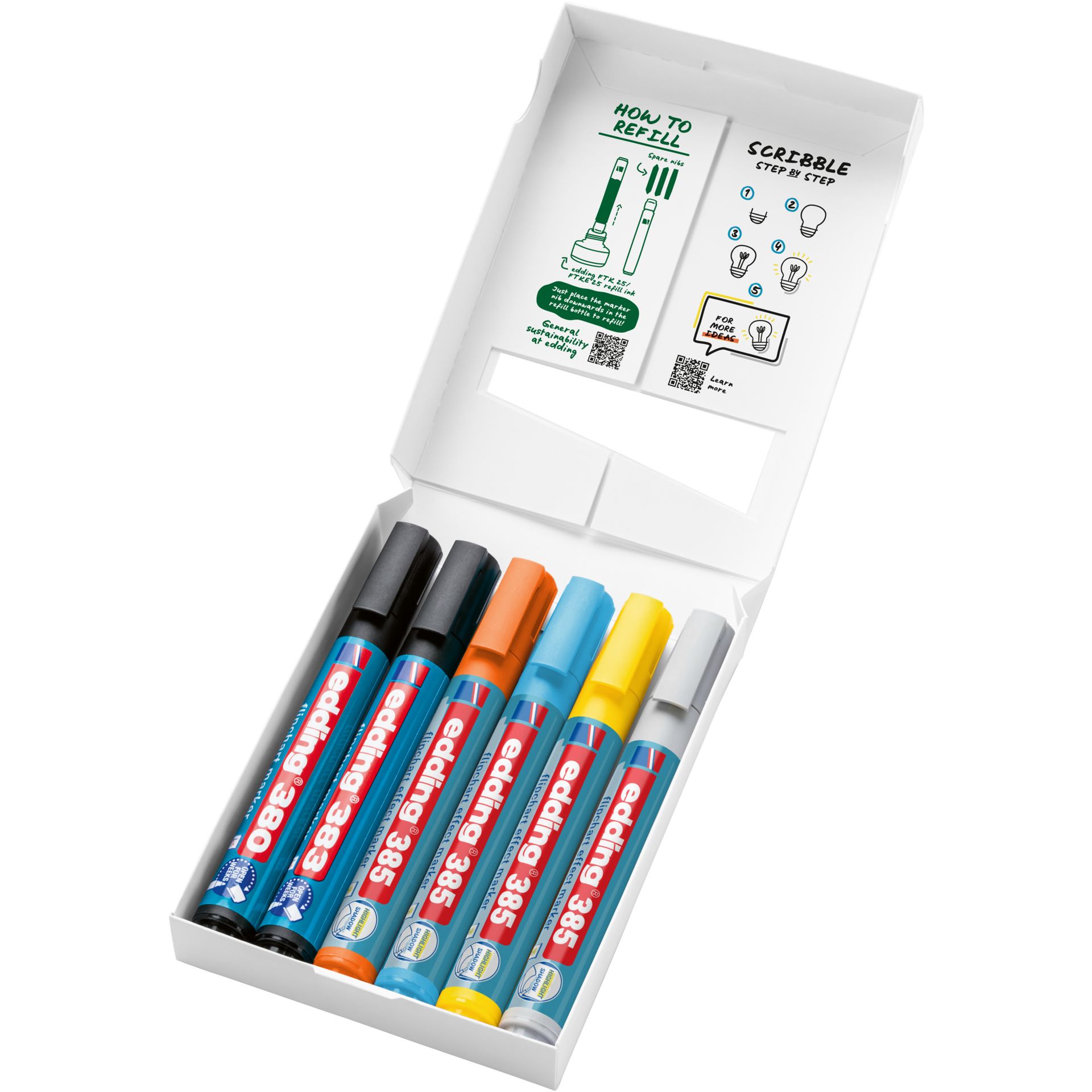 Flipchartmarker Set sort 6St