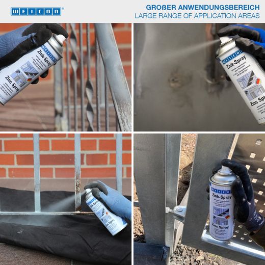 WEICON Zink-Spray | kathodischer Korrosionsschutz mit Zulassung für den Lebensmittelbereich | 400 ml