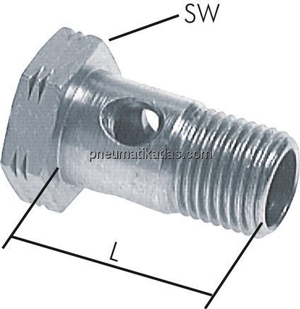 Hohlschraube 1-fach, G 1/8", Stahl verzinkt