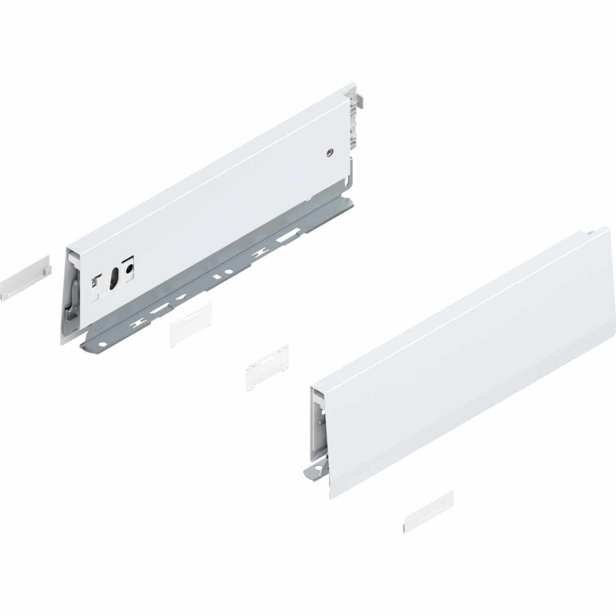 MERIVOBOX Zarge, Höhe M (91 mm), NL=300 mm, links/rechts, seidenweiß matt