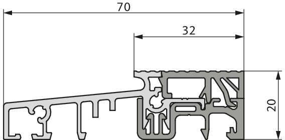 SBS-Schwelle 226V Aluplast 70