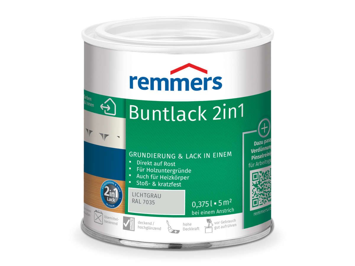 Buntlack 2in1 lichtgrau (RAL 7035) 0.375 l