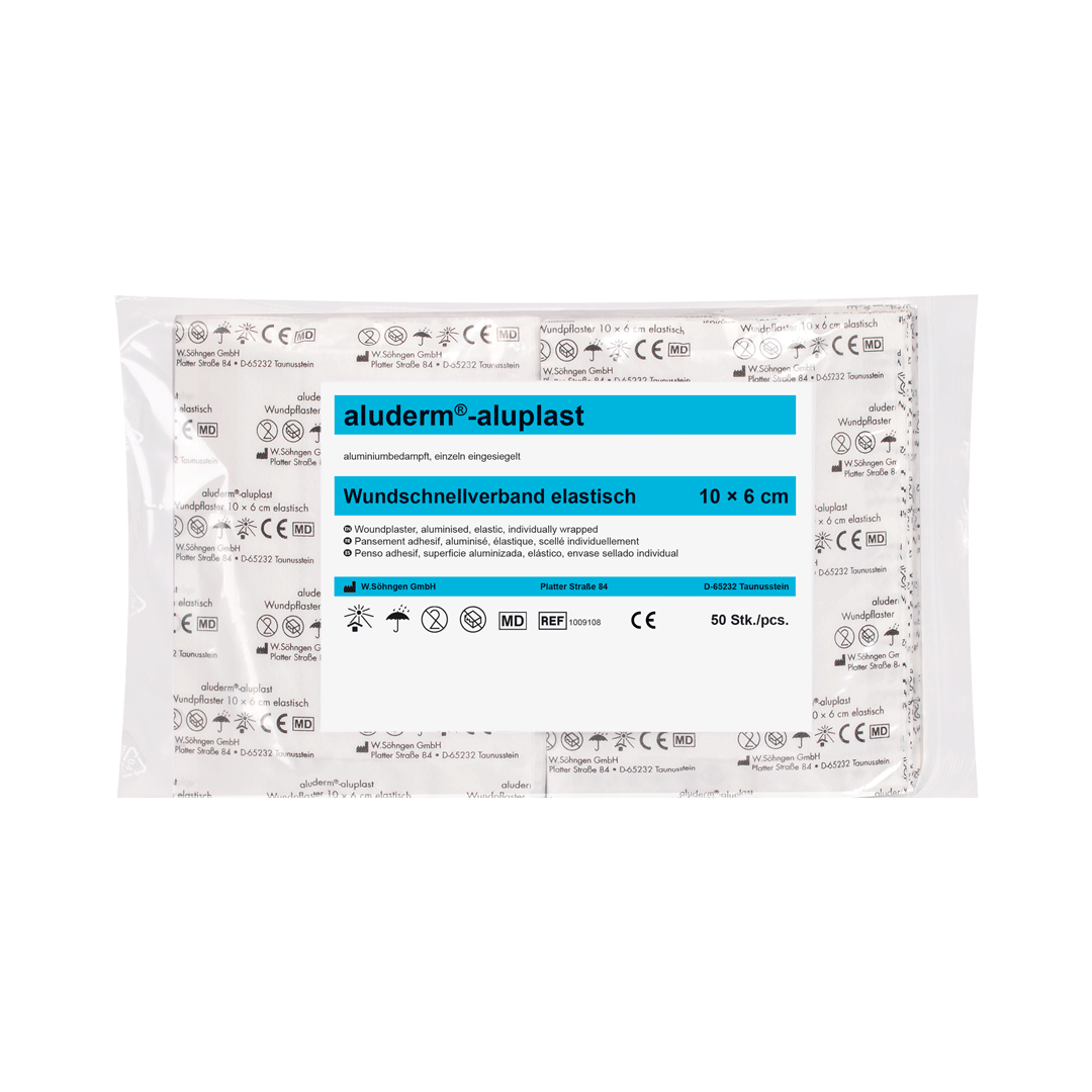 aluderm®-aluplast elastisch Hygienepackung 10 x 6 cm 50 Stück