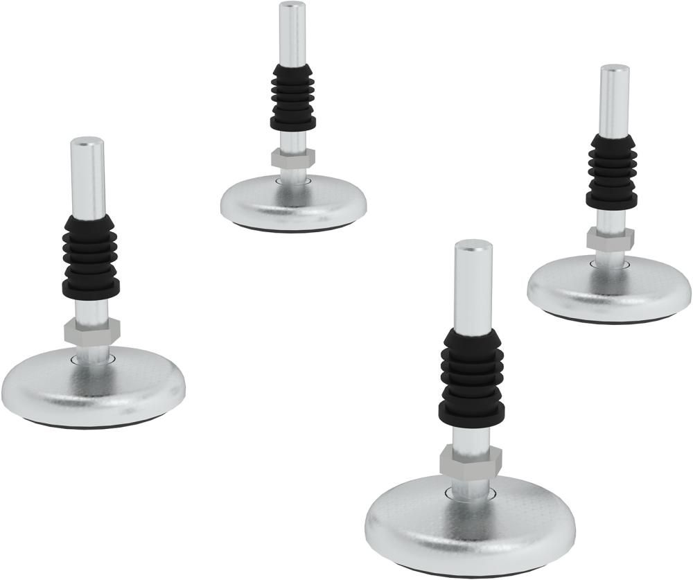 Fußplatte Durchmesser 80 mm Satz a. 4 Stück GÜNZBURGER STEIGTECHNIK