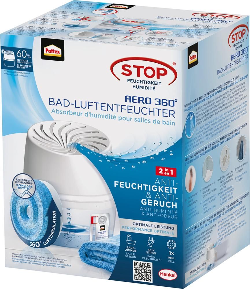 Pattex Luft-Entfeuchter Aero 360° Badgerät