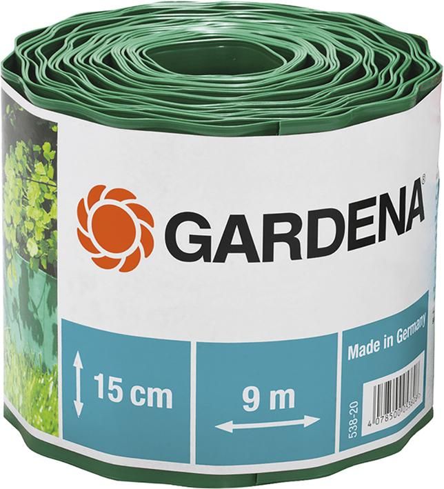 Raseneinfassung grün 15 cm hoch X 9 m lang Gardena