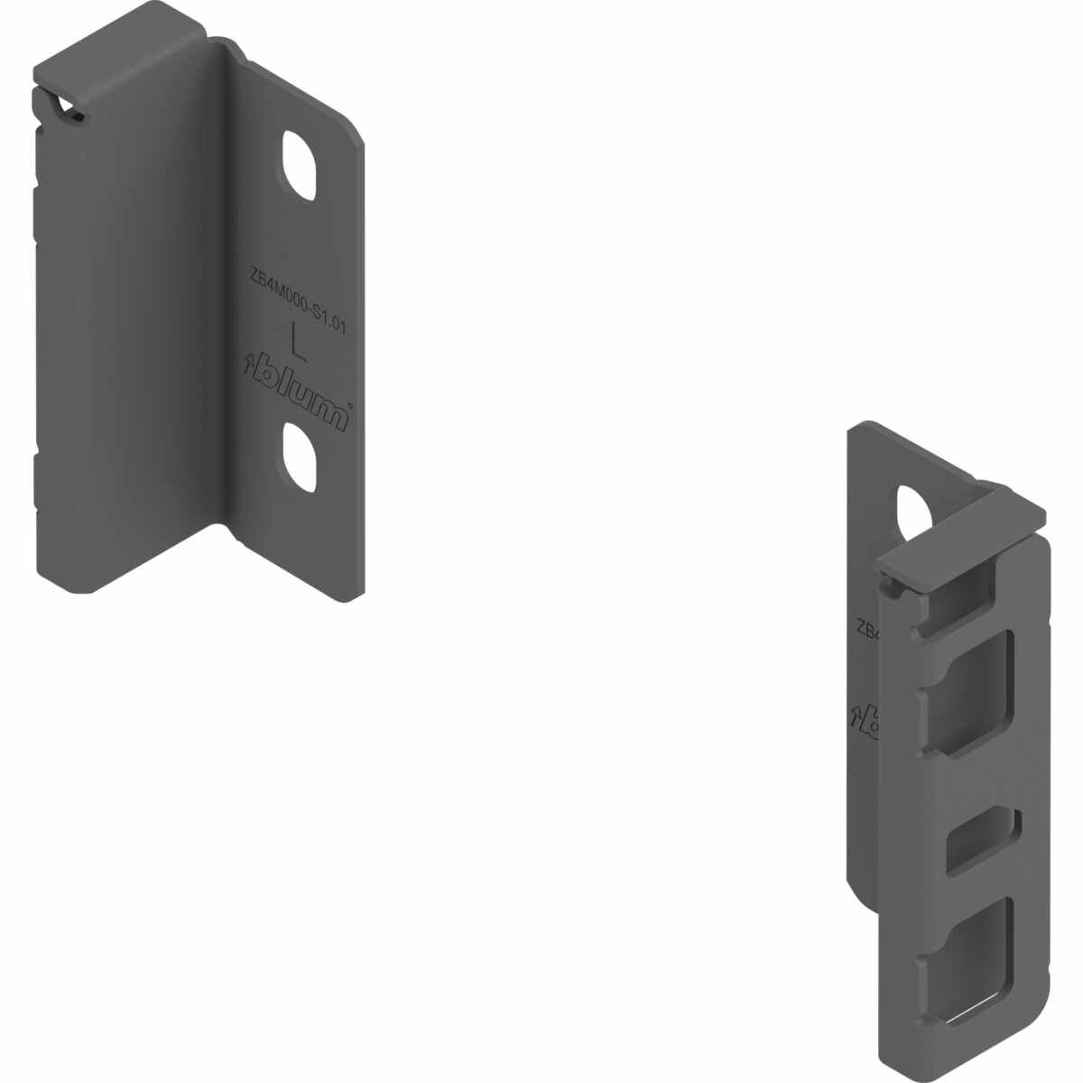 MERIVOBOX Holzrückwandhalter, Höhe M (108 mm), links/rechts, oriongrau matt