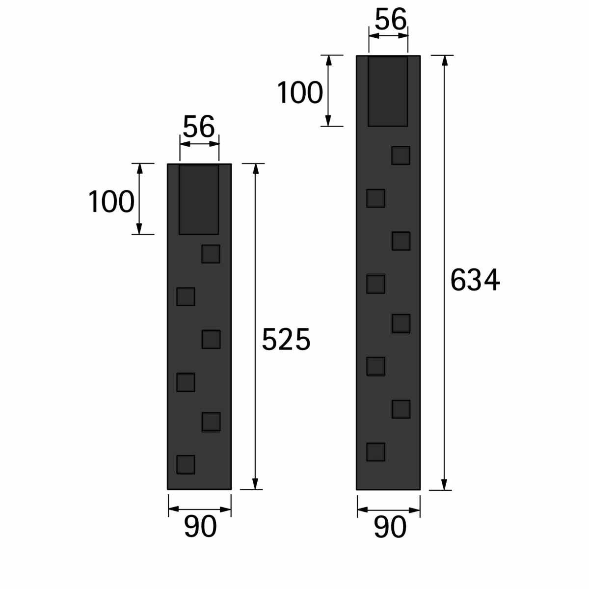 Abdeckblende Square, 525 mm