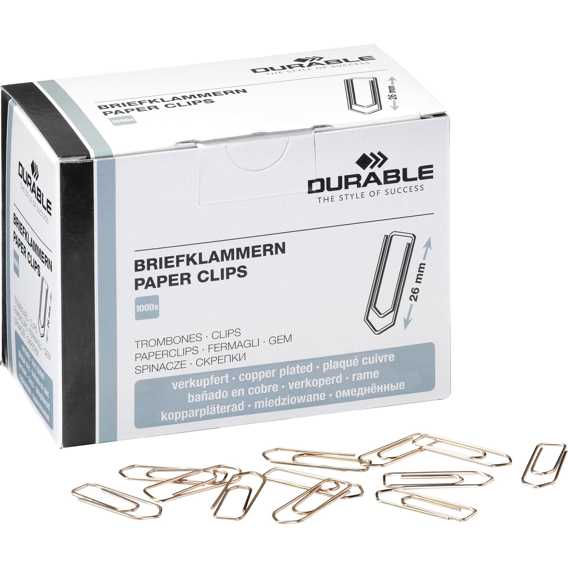 Briefklammer 26mm verkupfert 1.000 St./Pack.