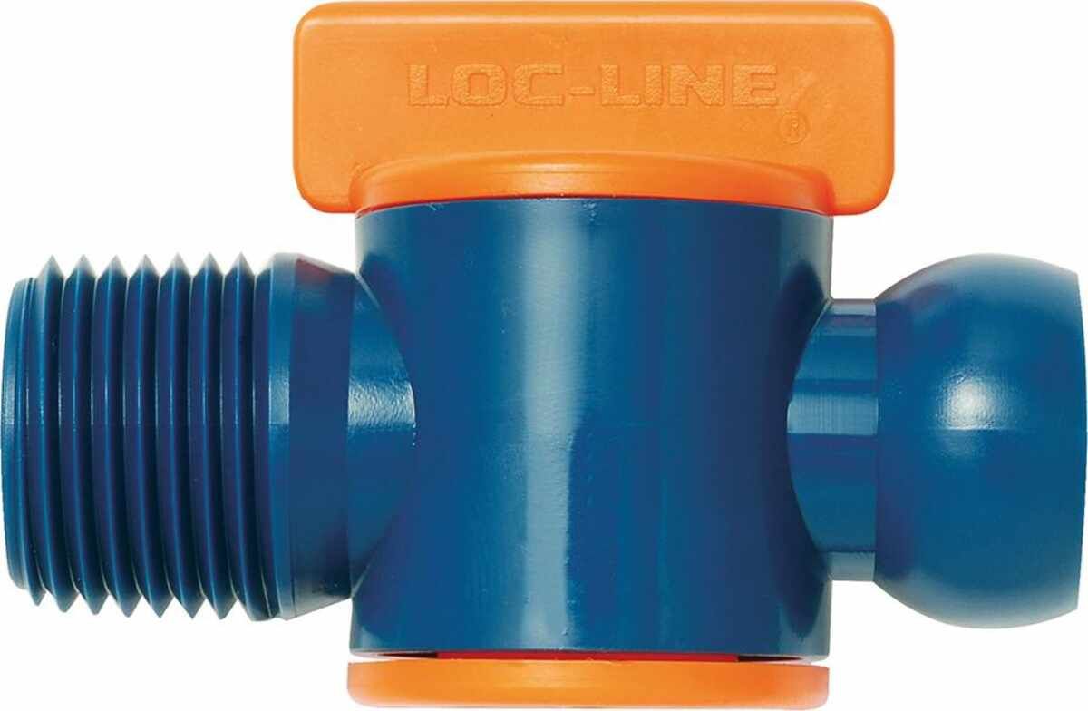 Abstellhahn 2-teilig für Kühlmittelschlauch 1/2"" NPT-Außengewinde LOC-LINE