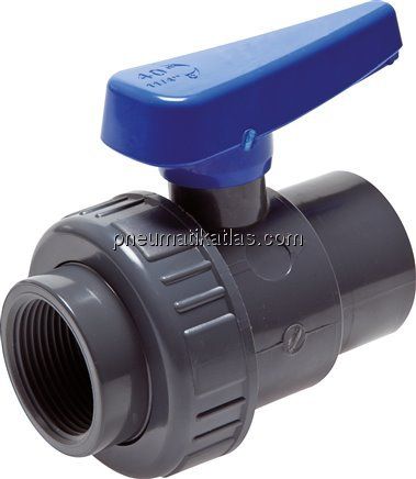 Einring-Kugelhahn, PVC-U / EPDM, Rp 1/2" (Wasserausf.)