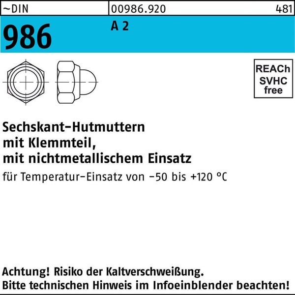 Hutmuttern selbstsichernd