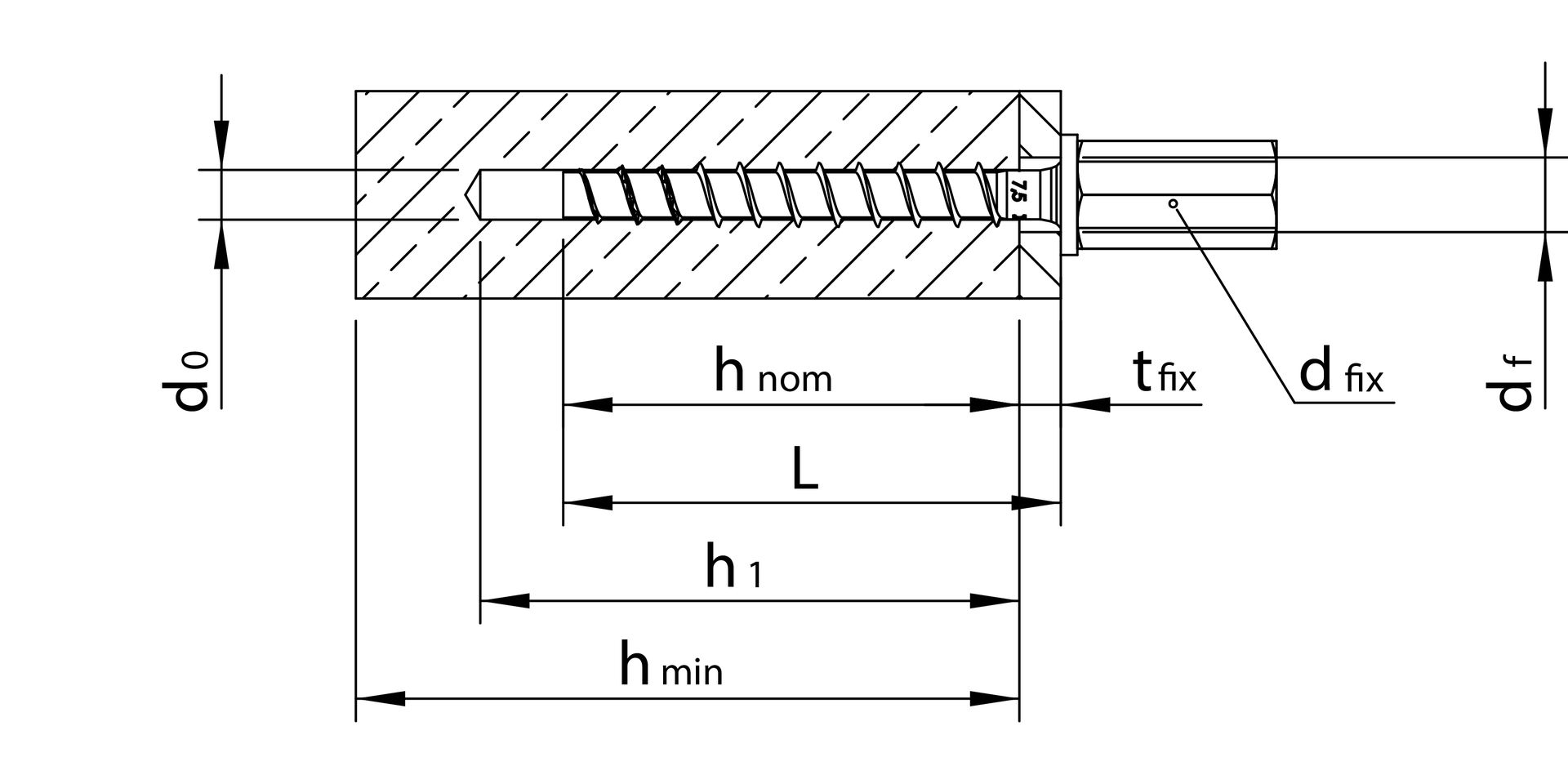 MULTI-MONTI-plus I 7,5 x 40, Innengewindeanker, Sechskantkopf, verzinkt blau, A2K, 50 Stück, VARIANTA-Handwerkerverpackung (mit Muffe M8)
