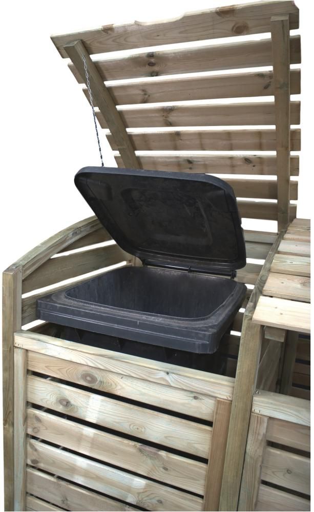 HENRI 3-fach B 225 x T 90 x H 120 cm, kdi-grün inkl. Rückwand Mülltonnenabtrennung
