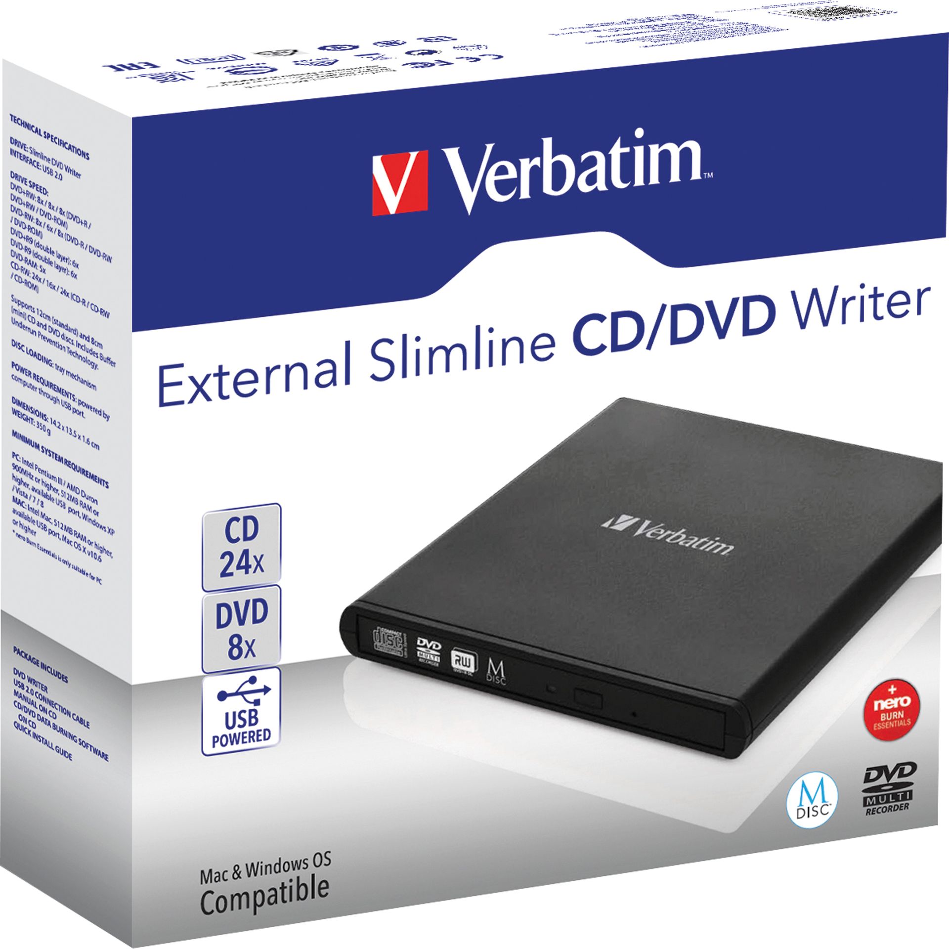 DVD Brenner USB 2.0 6x/8x/24x extern schwarz