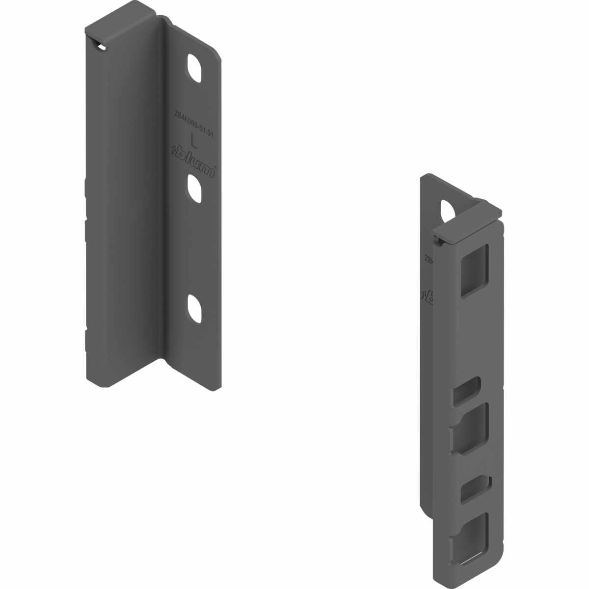 MERIVOBOX Holzrückwandhalter, Höhe K (146 mm), links/rechts, oriongrau matt