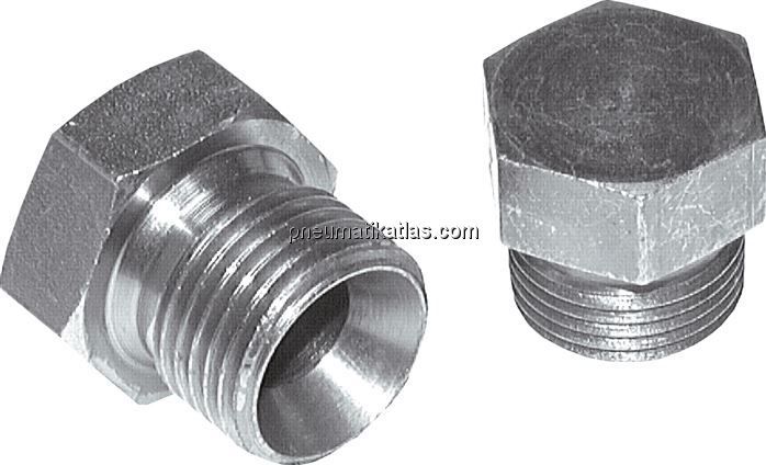 Verschlussverschraubung, 60° Kegel G 1/8", Stahl verzinkt