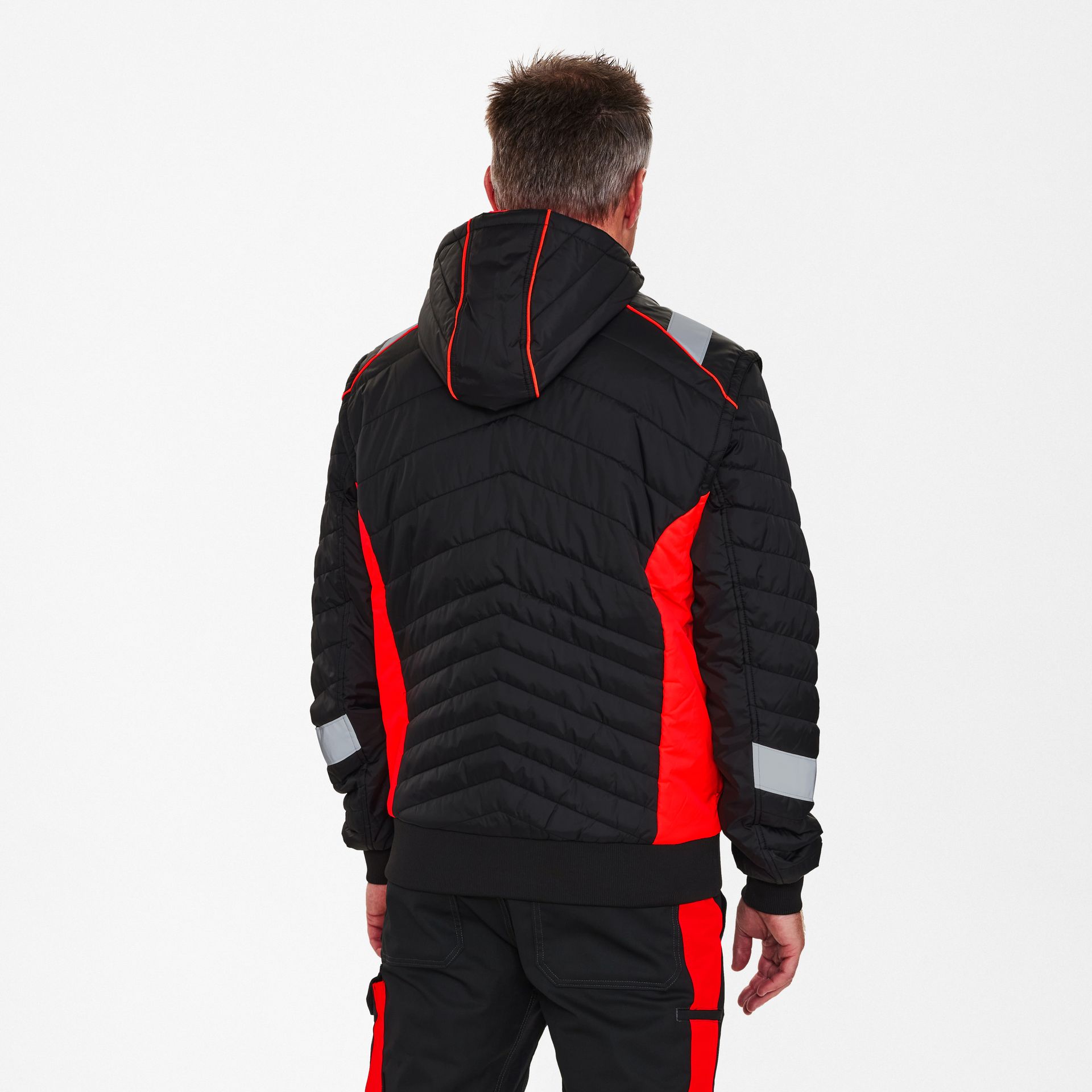 Cargo Steppjacke Schwarz/Rot, Gr. L