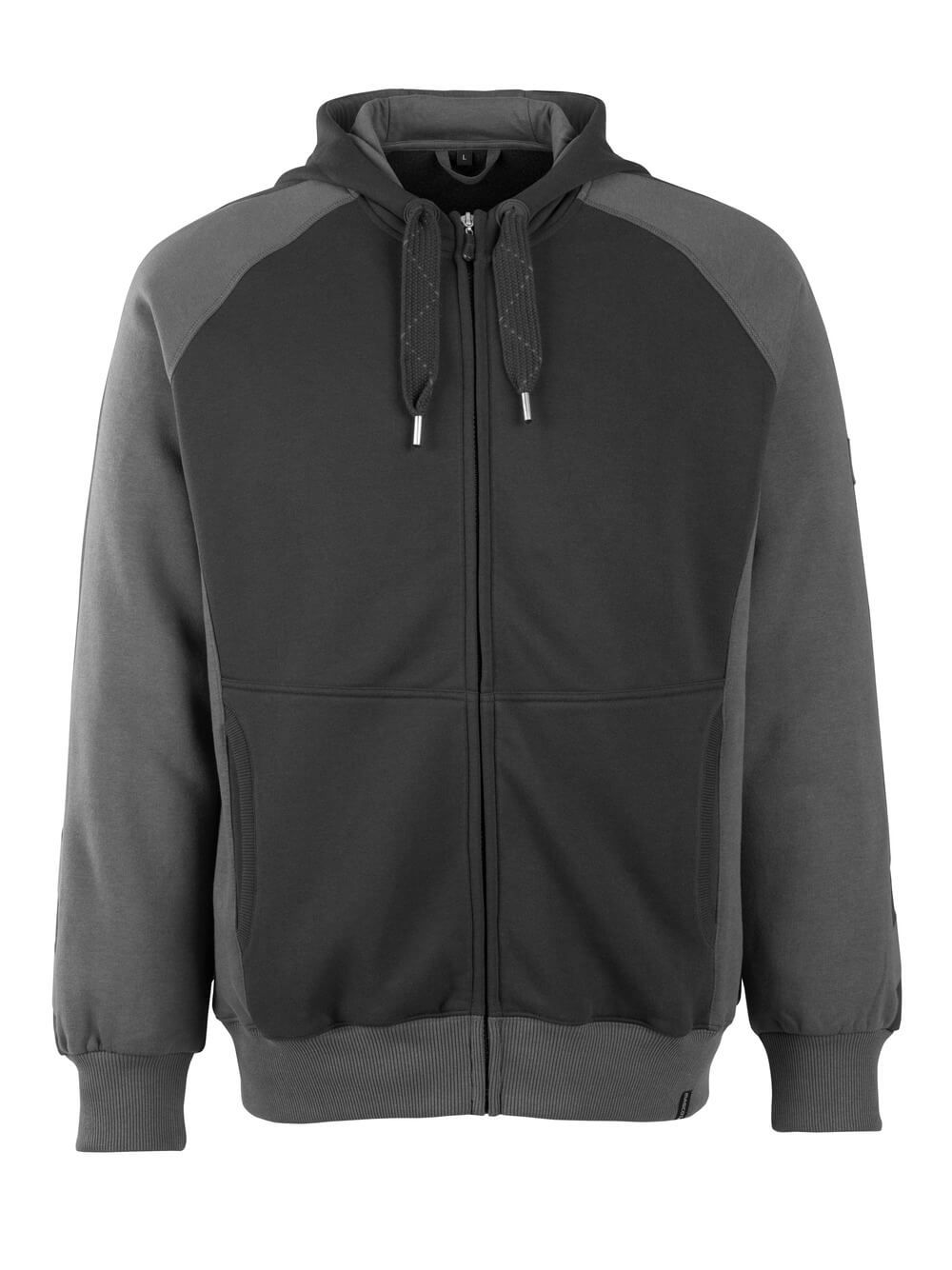 Kapuzensweatshirt mit Reißverschluss MASCOT® Wiesbaden Schwarz/Dunkelanthrazit, 2XL