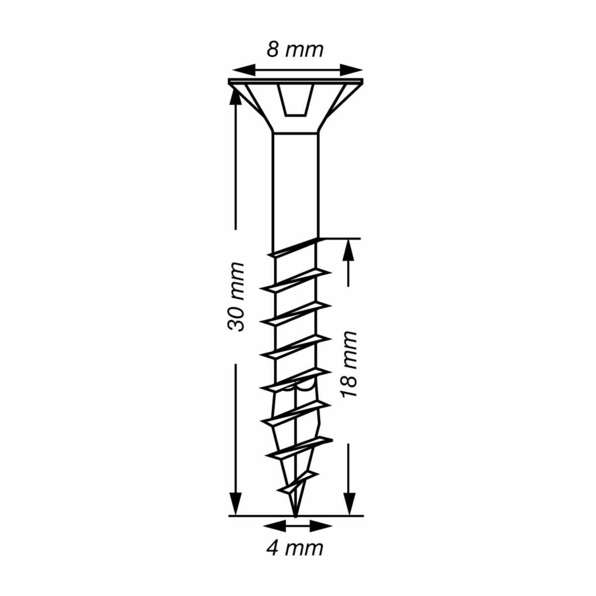Spax Schrauben Fl/Verz Teilgewinde 4,0x30 VE1000