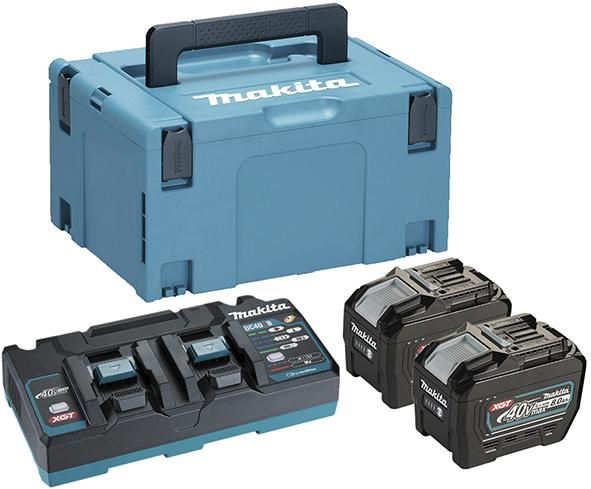 Akku-Starter-Set XGT 40V 8Ah Makita 2x40,0V 8,0 Ah Ladegerät DC40RB MAKPAC