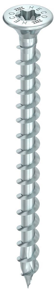 HECO-TOPIX-plus 4,5 x 35, Senkkopf mit Frästaschen, T-Drive, T-25, Variables Vollgewinde, verzinkt blau, A3K, 500 Stück, VARIANTA-Handwerkerverpackung