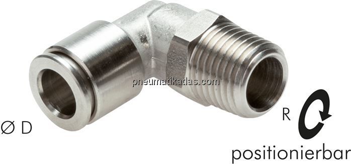 Winkel-Steckanschluss, pos. R 1/8"-4mm, IQS-Edelstahl