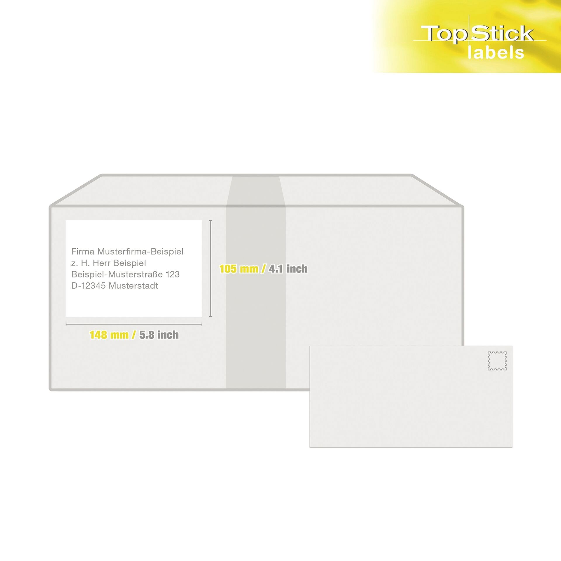 Etikett TopStick 105x148mm ws 400St