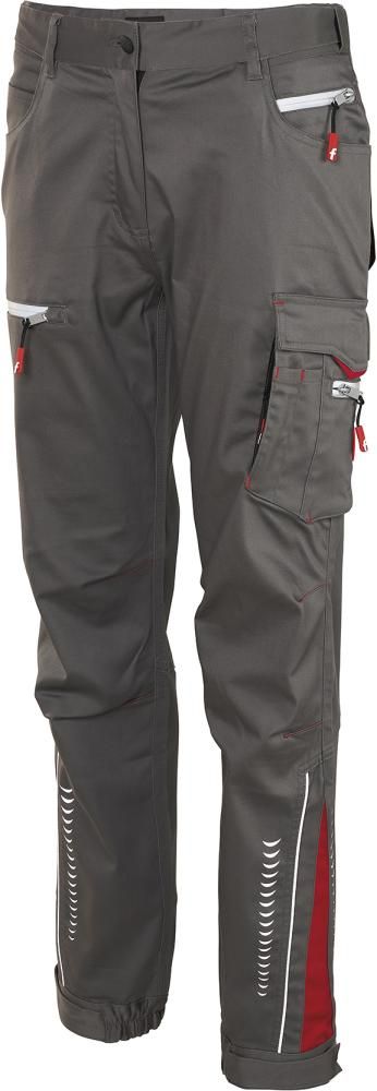 Damen-Cargohose Flex grau/schwarz/rot Gr. 32 FORTIS