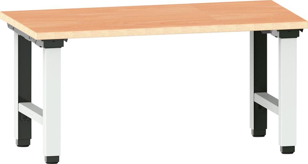 Arbeitstisch Quattro komplett, Modultiefe 675 elek. , MP, RAL 7035 B1500xT750xH715-1215mm