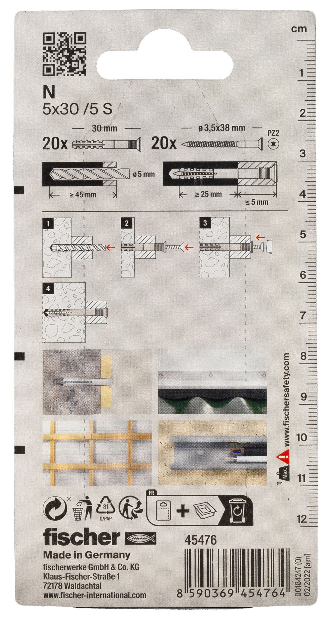 Nageldübel N 5x30/10 S K (20)