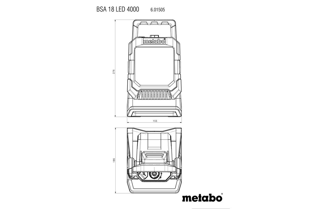 Akku-Baustrahler solo BSA 18 LED 4000 Metabo ohne Akku ohne Ladegerät Karton