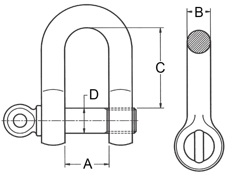 McBULL® Schäkel, hochfest, gerade, Augbolzen, 3/8, 1 t